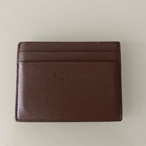Mens YSL brown leather card holder
